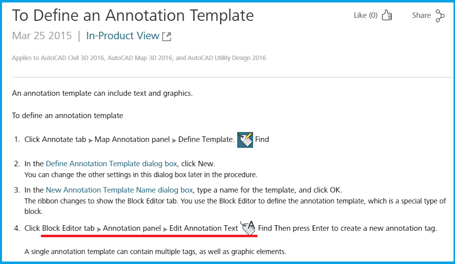 Edit Annotation Text panel is missing from Block Editor tab Autodesk