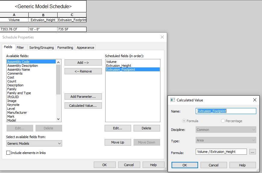 Solved: Calculate the area of an extrusion? - Autodesk Community - Revit  Products