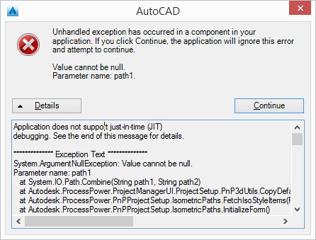 JIT Debugging Error when trying to access 