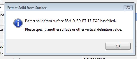Extract solid from surface "surface anme" has faild - Autodesk Community