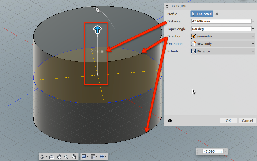 Symmetric extrude/push-pull - Why? - Autodesk Community - Fusion 360