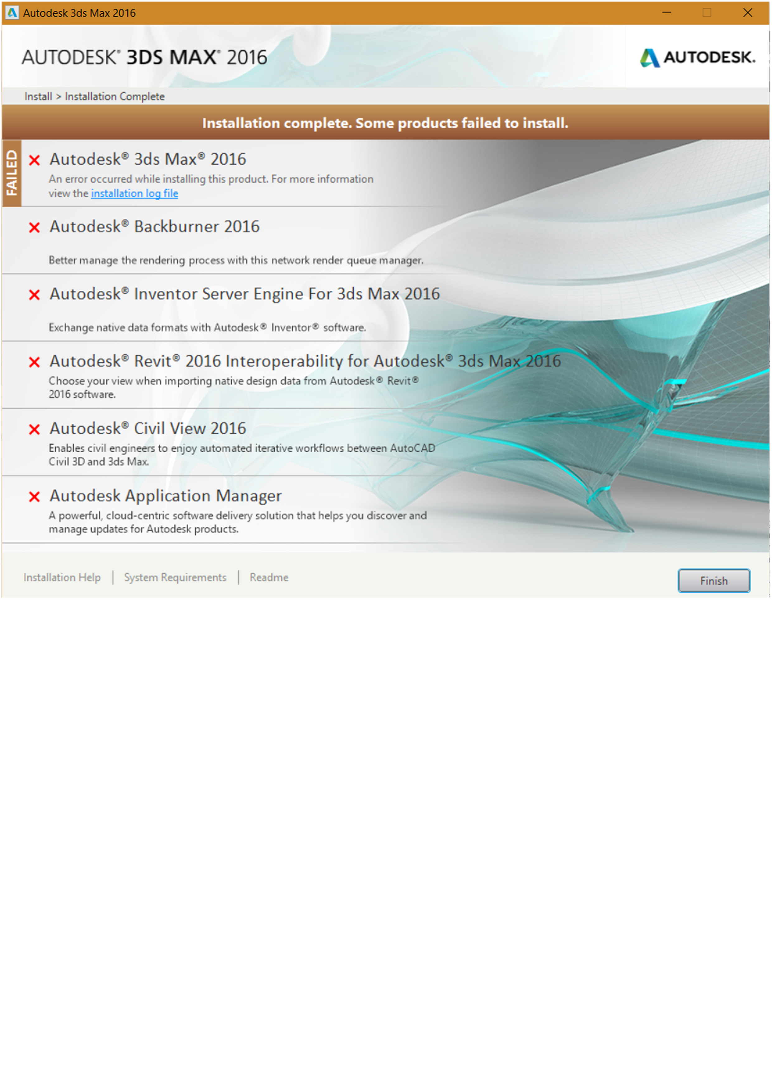 Solved Autodesk 3ds Max 15 Installation Failed Autodesk Community Subscription Installation And Licensing