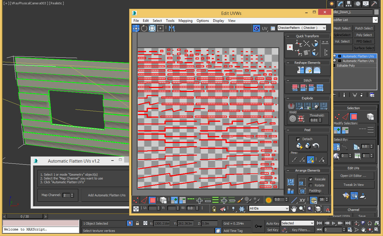 Solved: UV Unwrapping and Automatic UV Flatten on multiple objects but  separate UVs - Autodesk Community - 3ds Max