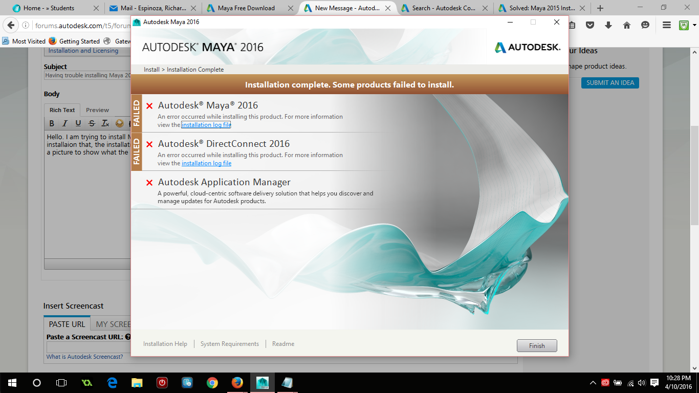 Having Trouble Installing Maya 16 Autodesk Community Subscription Installation And Licensing