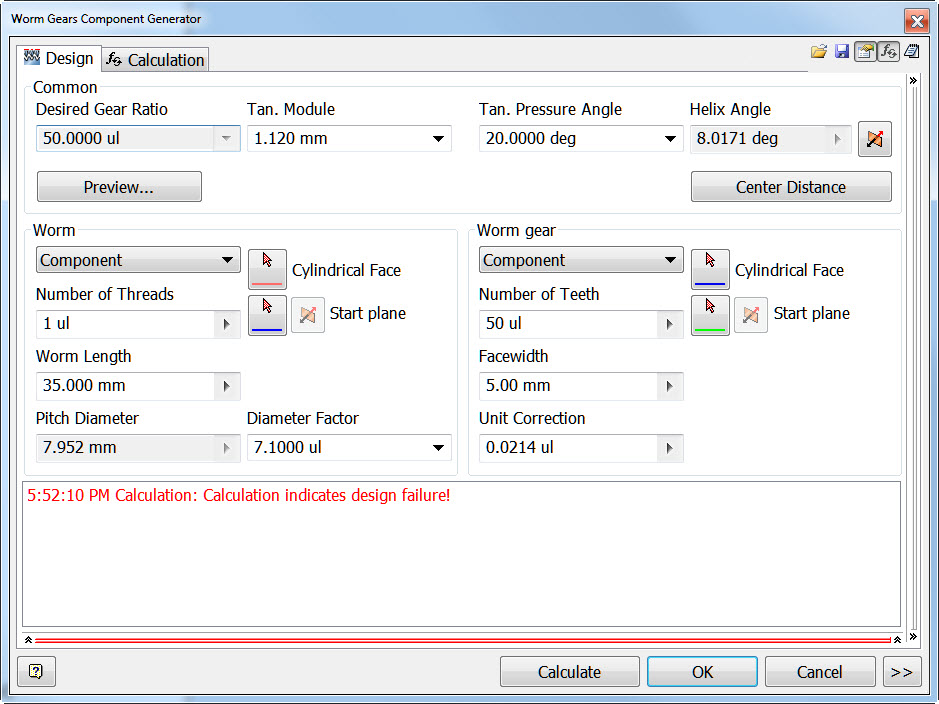 Driving the Worm Gear Component Generator Autodesk Community