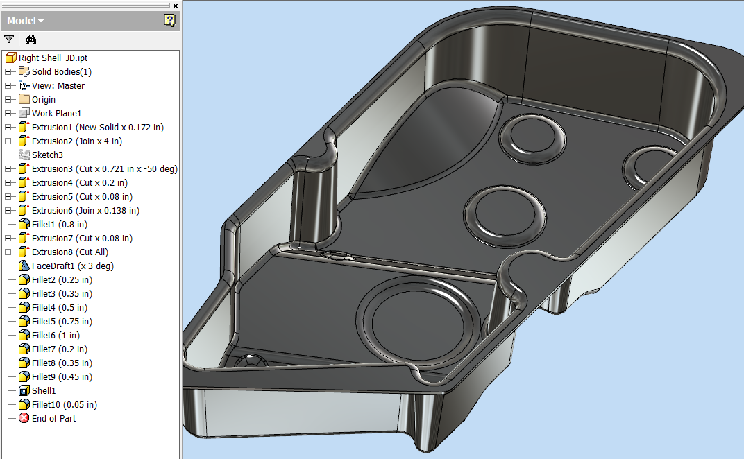 Trouble with shell feature at desired thickness of .172" - Autodesk ...