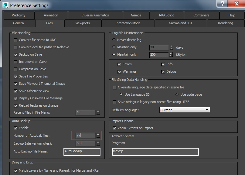 Solved: Customize the name of the auto backup file for different sessions  of 3dsMAX - Autodesk Community - 3ds Max