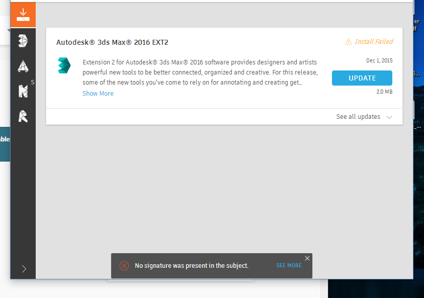 3ds Update Failure Autodesk Community