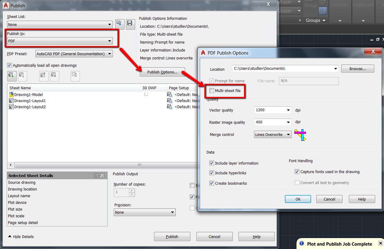 Autocad batch plot multiple files draw spaces
