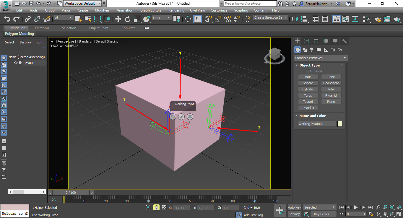 3ds max pivot не перемещается с объектом