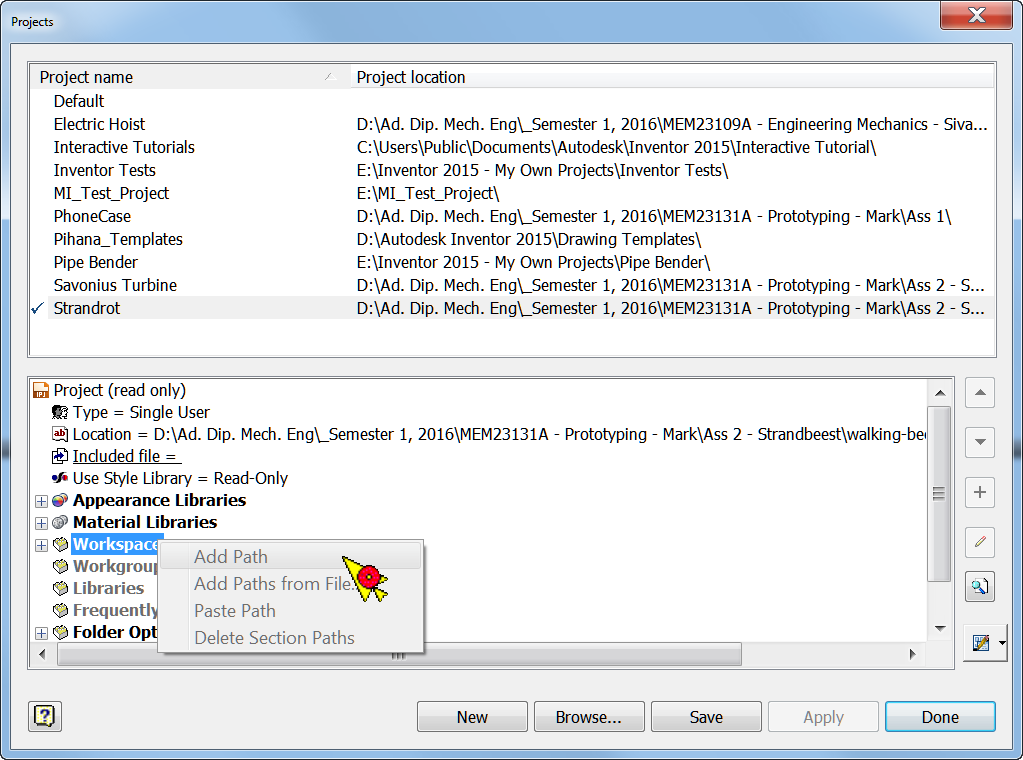 Solved: Adding new folder to project path - Autodesk Community