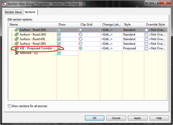 Solved: Show proposed corridor on existing sections? - Autodesk Community