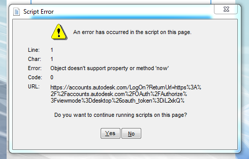 Object doesn't support property or method 'now' - Autodesk Community