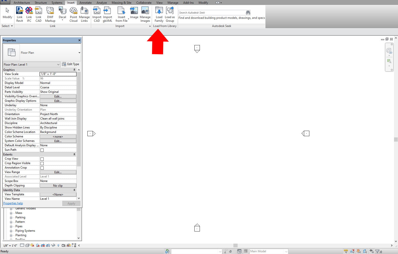 Solved How to insert a Revit family file into a Revit Project