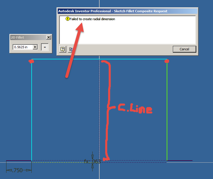 Solved: Failed to create radial dimension - Autodesk Community