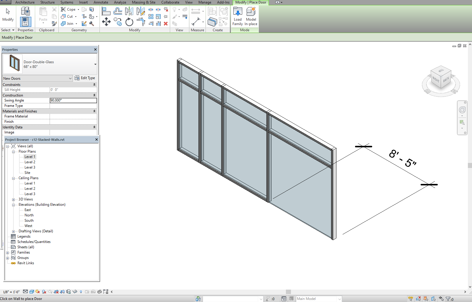 Why can't I place a door in a curtain wall? - Autodesk Community - Revit  Products