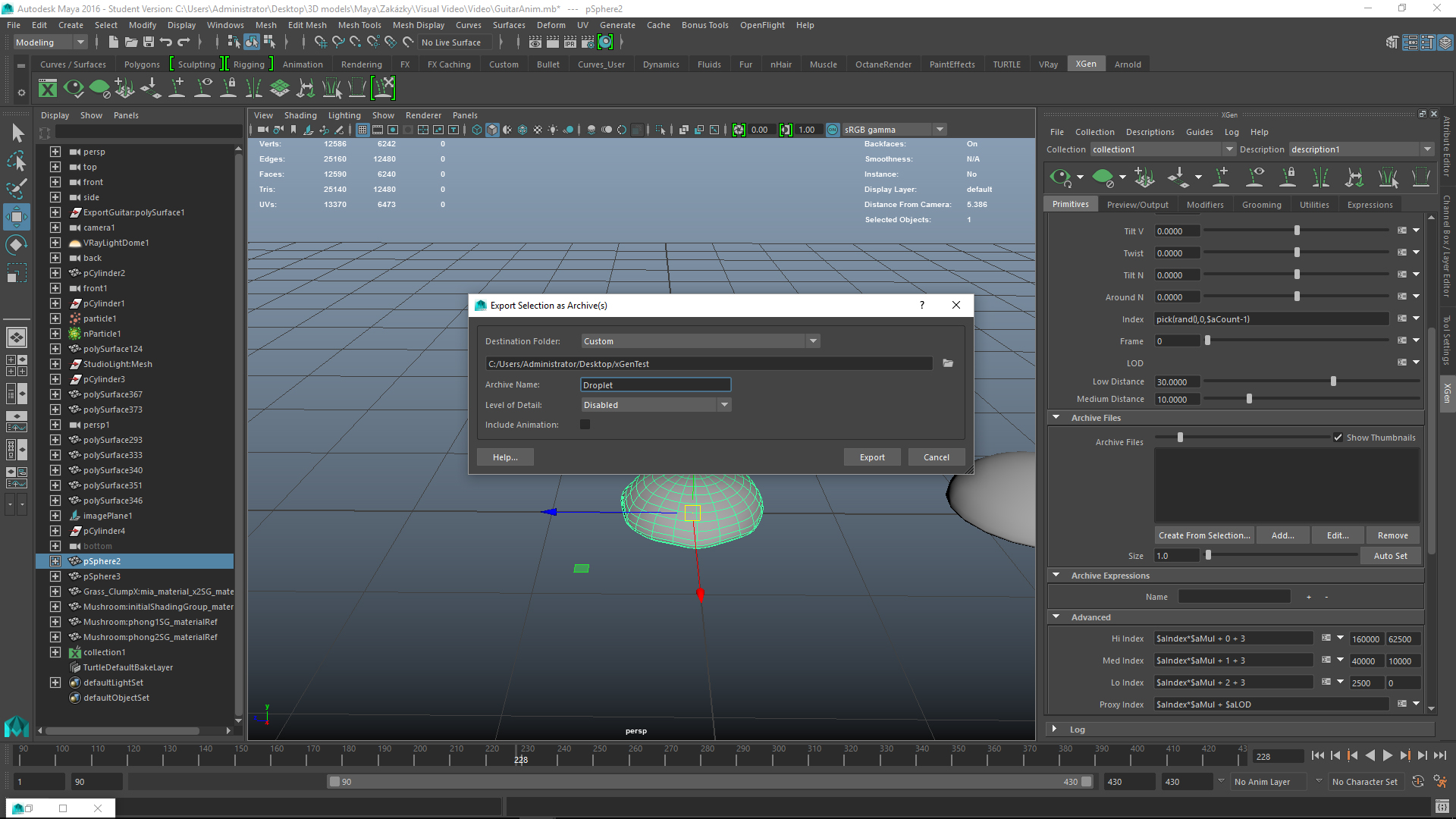 Problem with exporting xGen Archive - Autodesk Community