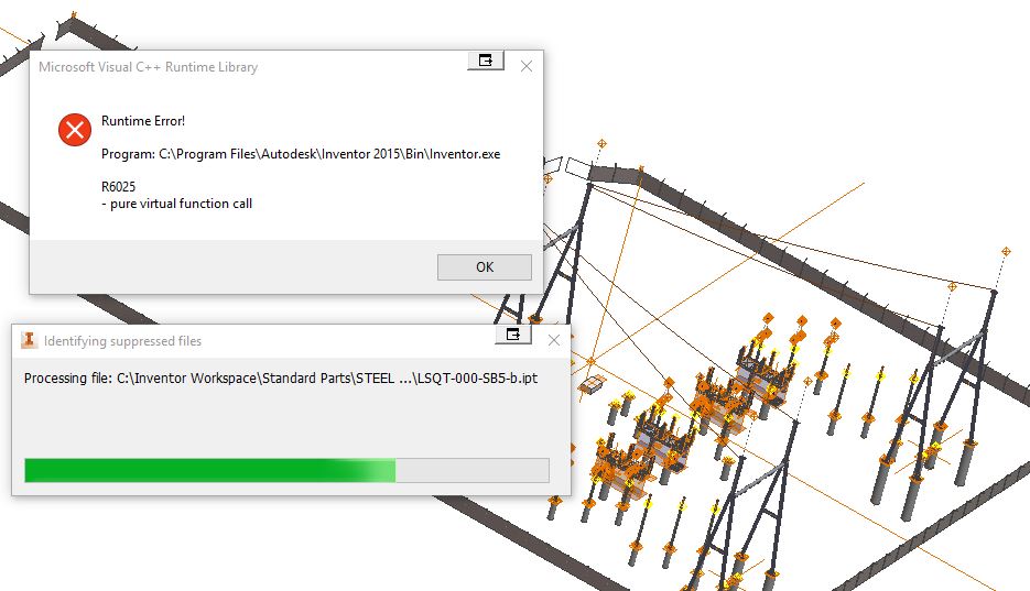 Solved Runtime Error R6025 Pure Virtual Function Call Inv 15 Pro Autodesk Community Inventor