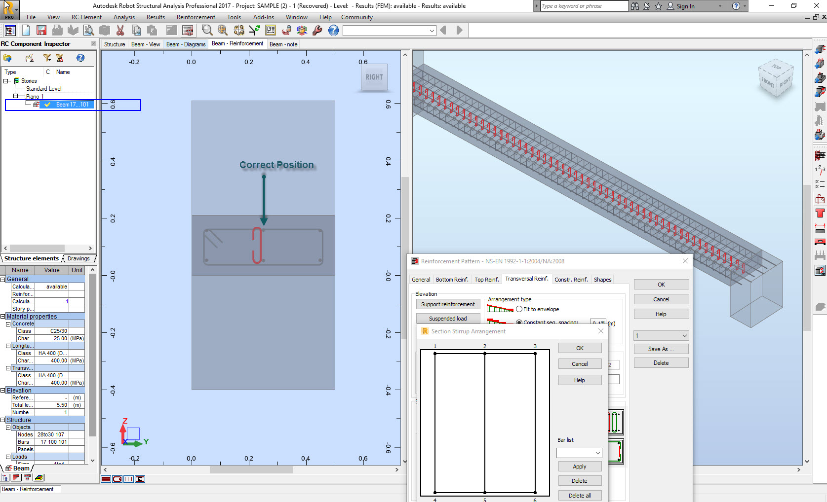 Эпюры перемещений Robot Structural Analysis