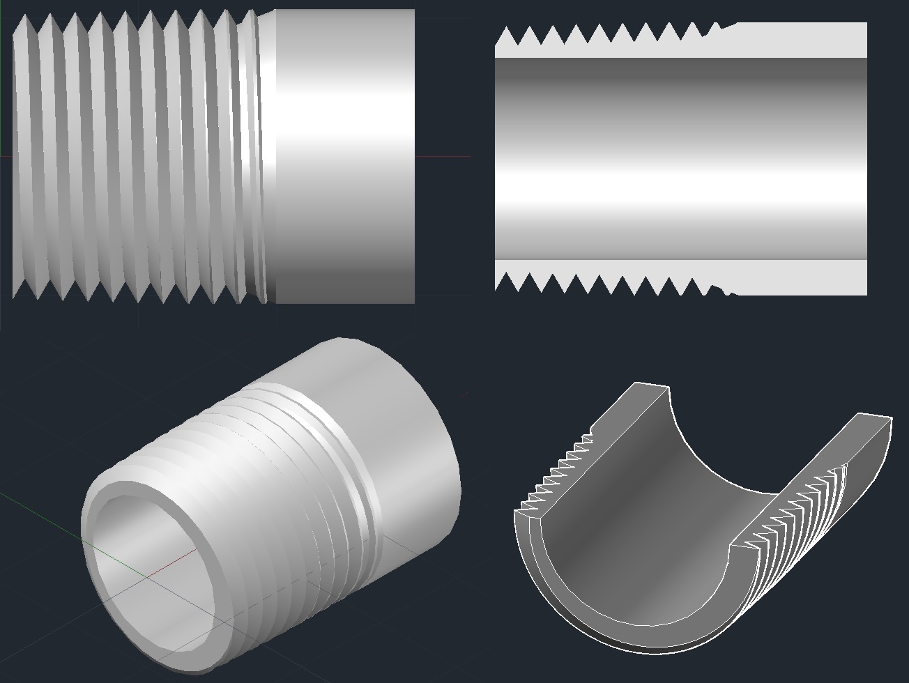 Como crear una rosca conica con roscado completo? - Autodesk Community -  International Forums