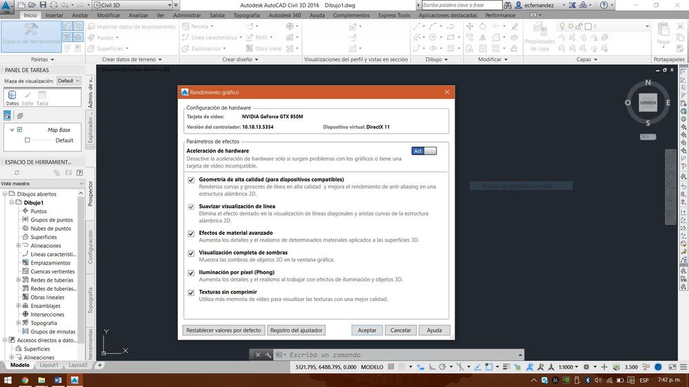 Solved: AUTOCAD 2017 NO RECONOCE LA TARJETA GRÁFICA DEDICADA NVIDIA GFORCE  GTX 950 - Page 2 - Autodesk Community - Civil 3D