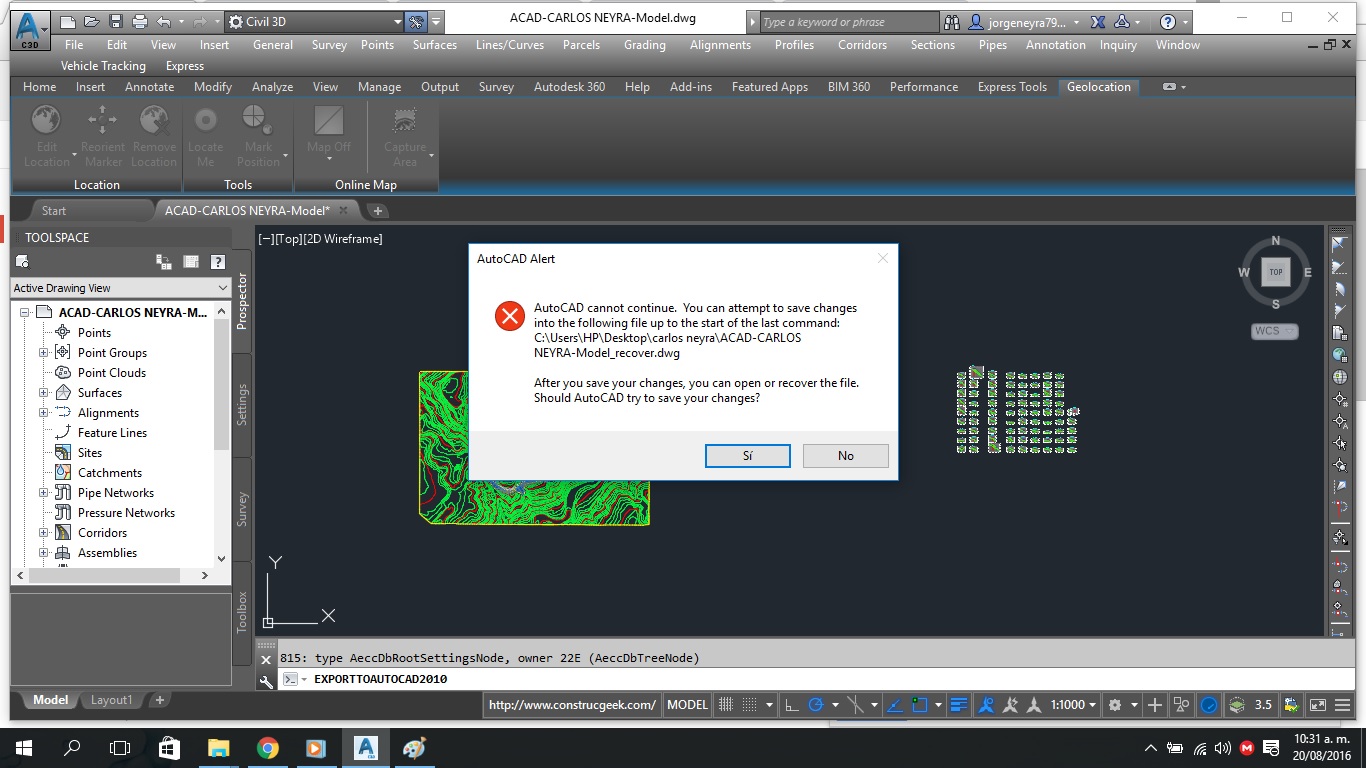 Solucionado: Exportar de civil 3d a autocad - Autodesk Community