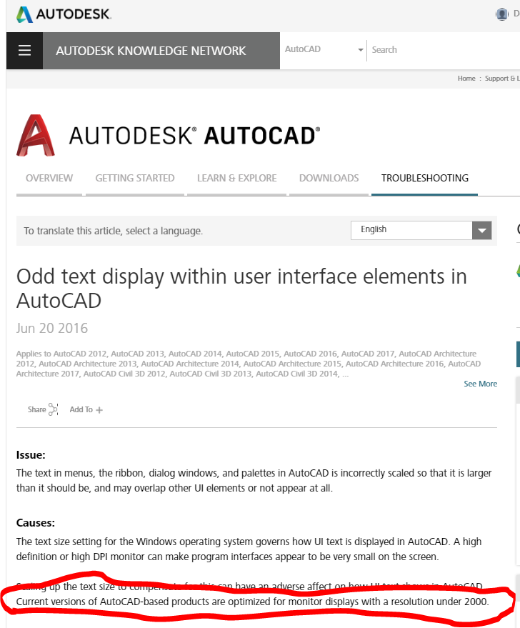 4K, 3840 X 2160 resolution problem scaling in AutoCAD 2016 - Page 6 -  Autodesk Community - AutoCAD