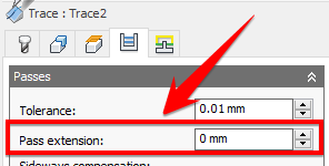 Separate pass extension in TRACE operation - Autodesk Community