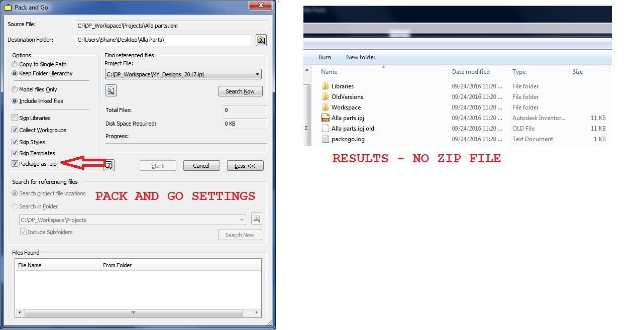 Pack and Go Zip option not working Autodesk Community