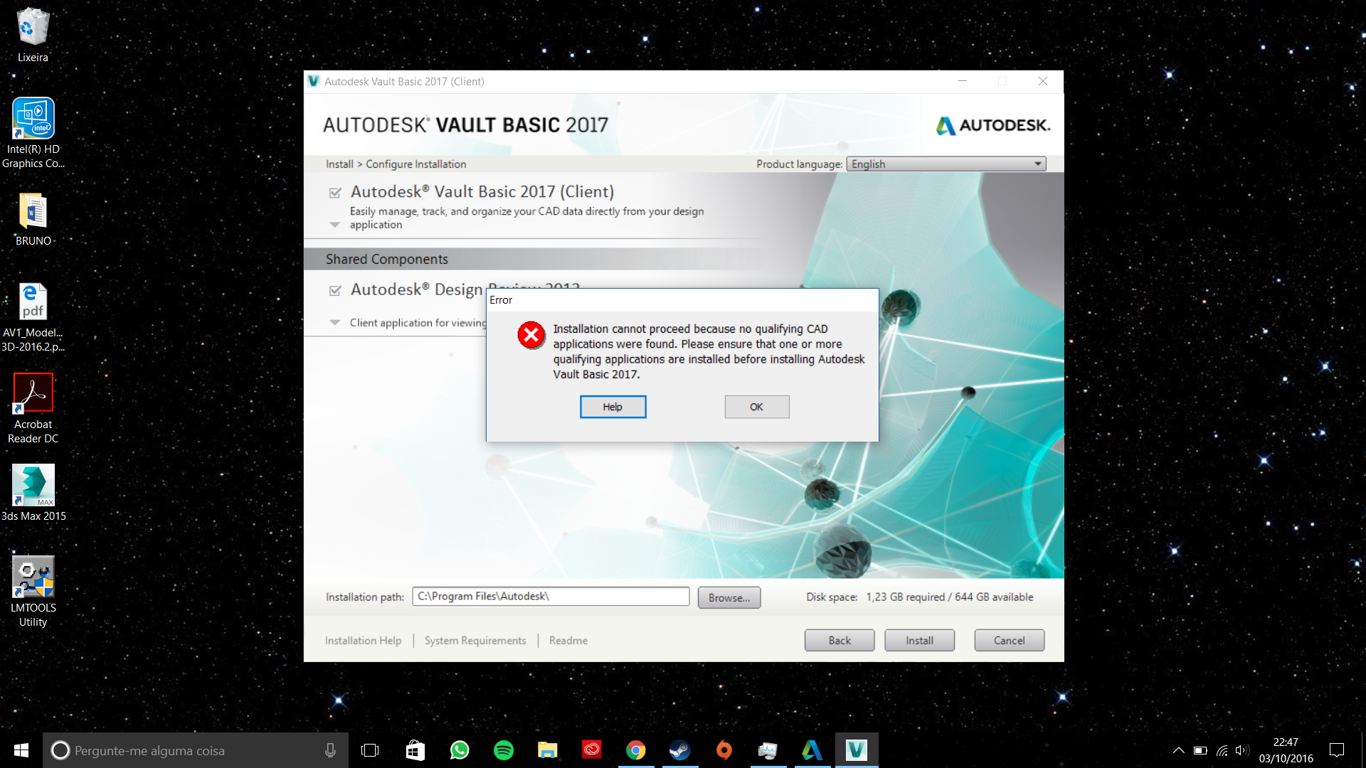 Erro ao instalar autodesk 3ds max - Autodesk Community