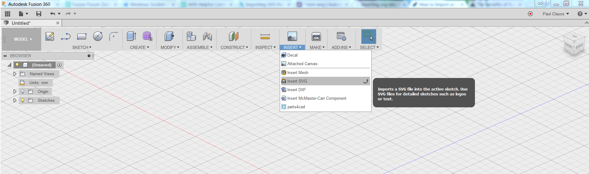 Как вставить картинку в fusion 360