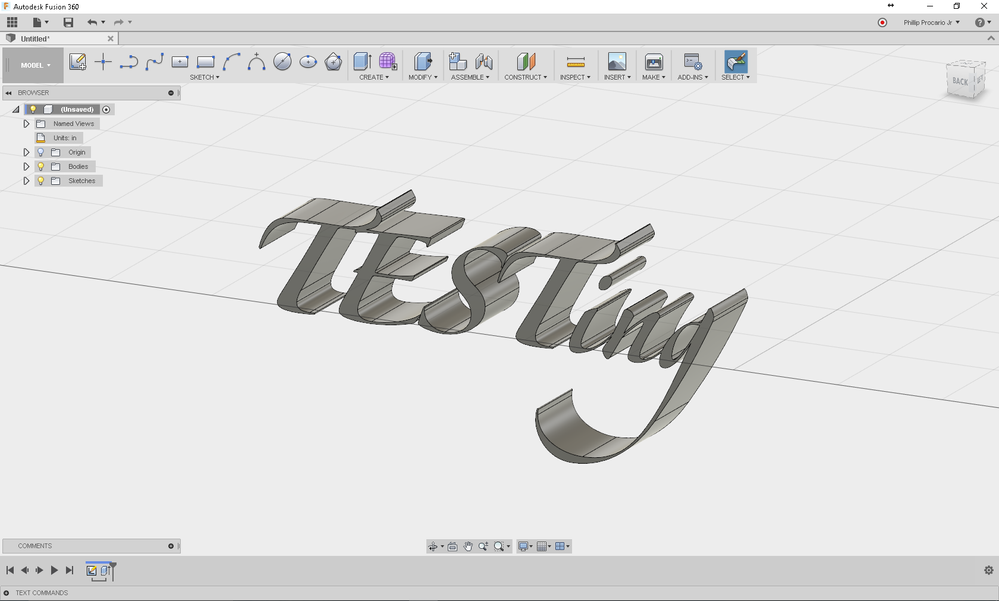 Extrude text - Autodesk Community - Fusion 360