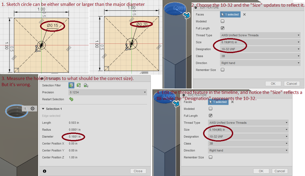 Solved Create Thread Command Creates The Wrong Threads Autodesk Community Fusion 360