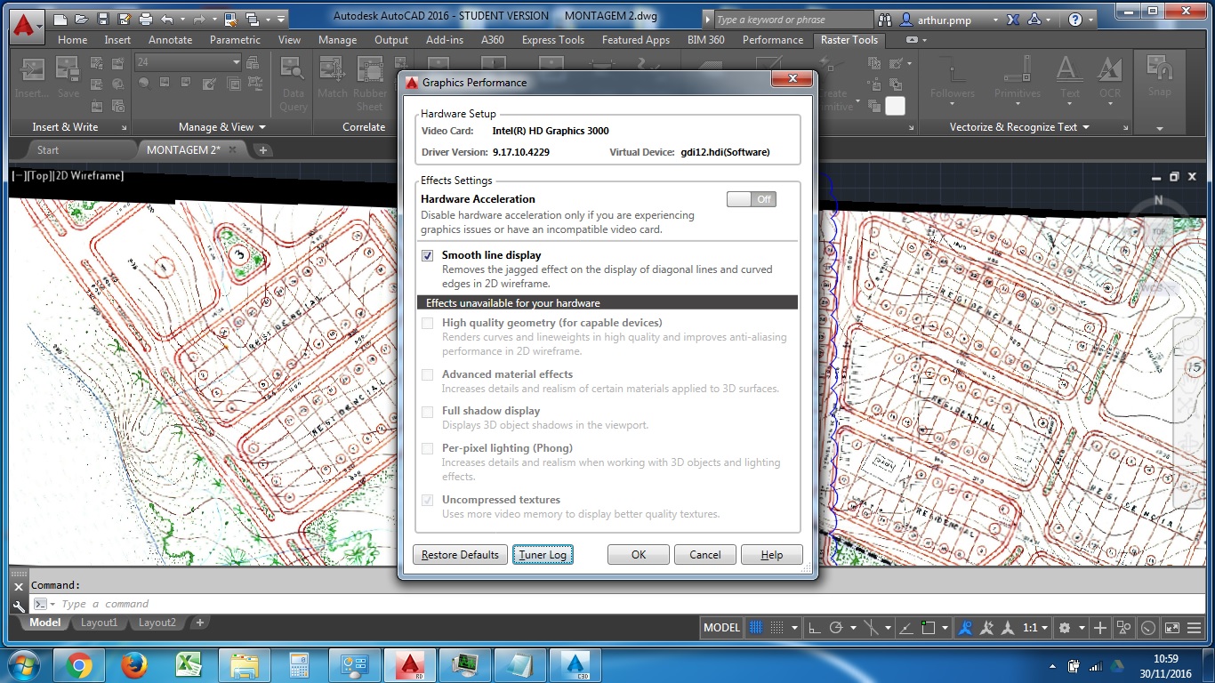 Solved I can't turn on hardware acceleration on Autocad 2016. Autodesk Community