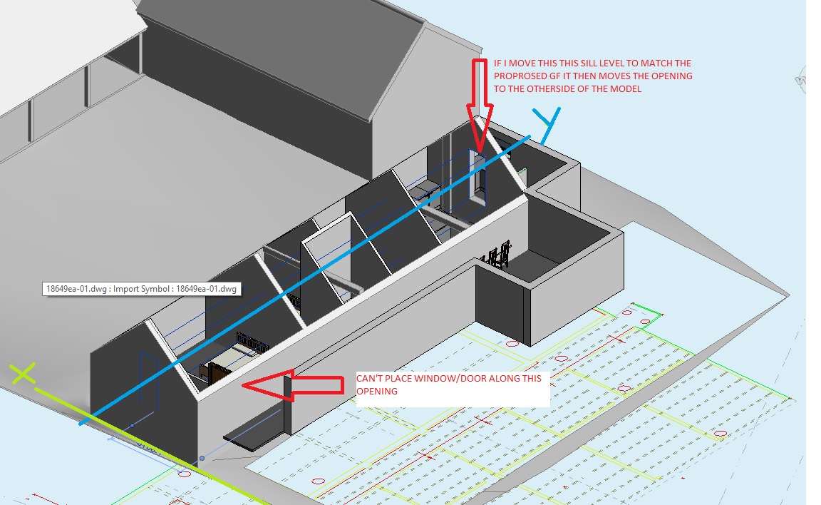 Cant place windows or doors on model in place walls (sometimes ...