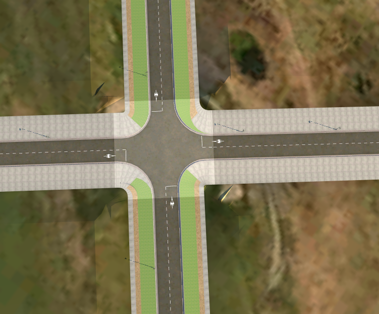 Solved: Straight walkways and bike lanes with varying road width ...
