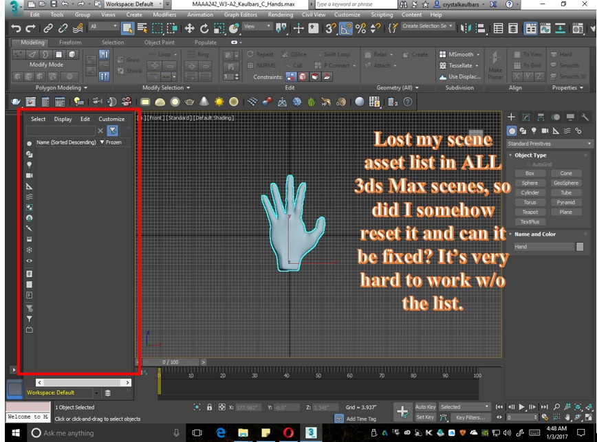 Solved: Lost my scene asset list in left sidebar in all 3ds Max scenes -  Autodesk Community - 3ds Max