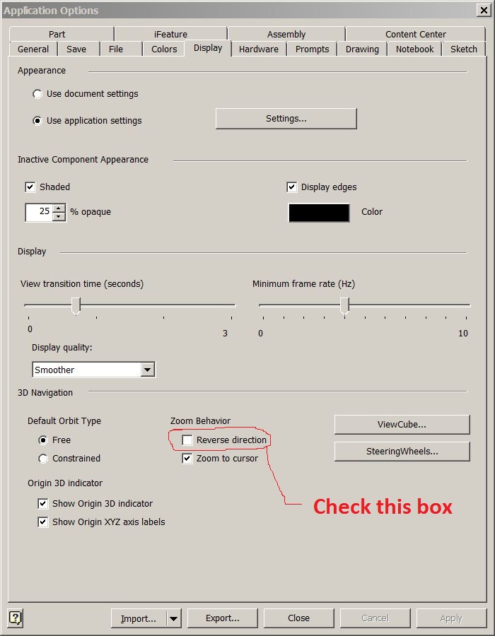 Solved: How do I reverse the scroll wheel intellizoom? - Autodesk Community  - Inventor