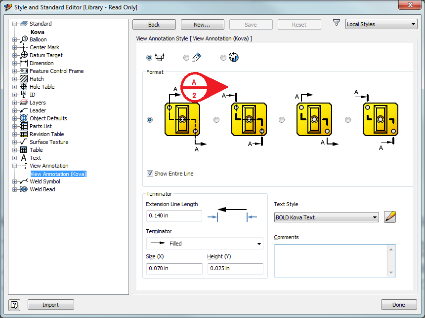 Section view annotation and label customization. - Autodesk Community -  Inventor