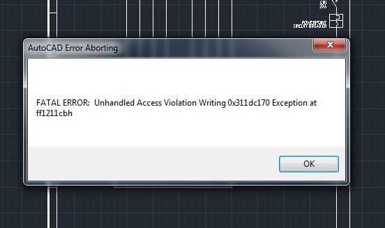 ACE 2013 access violation - Autodesk Community