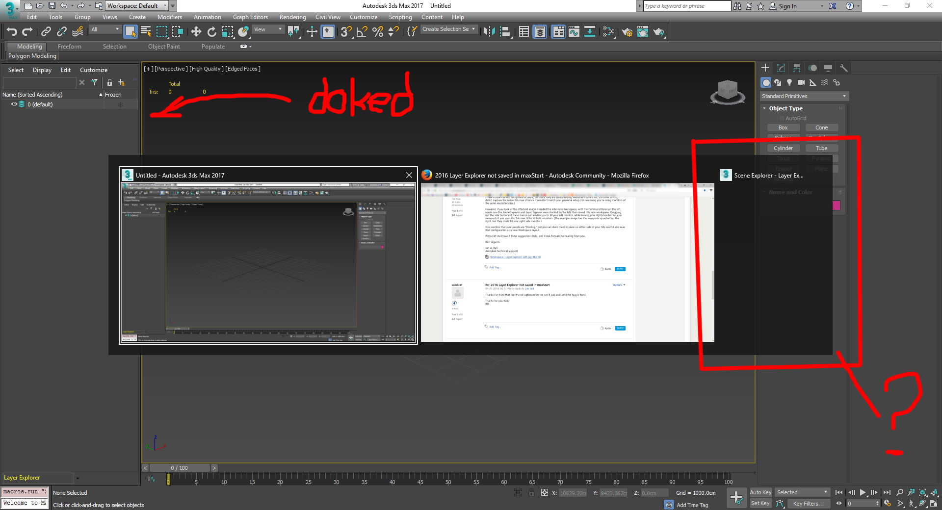 Why is the Layer Explorer (or Scene Explorer) showing up when hitting  Alt+Tab? - Autodesk Community - 3ds Max