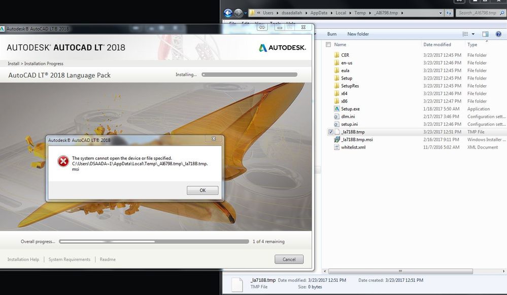 AutoCAD/LT 2018 installation problem - Autodesk Community