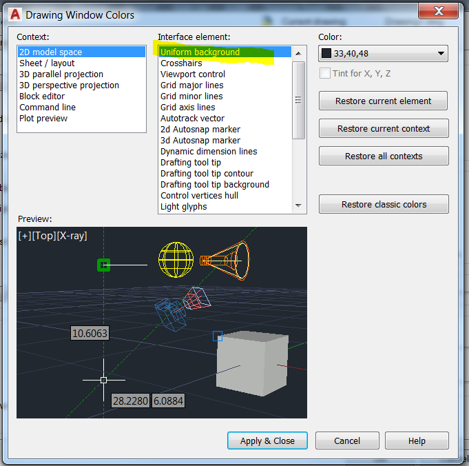 Tốt nhất nên thay đổi nền AutoCAD của bạn thành màu đen để giảm độ chói của màn hình và giúp bạn tập trung hơn vào bản vẽ. Bạn sẽ trải nghiệm được sự thoải mái và giảm stress khi làm việc với phần mềm.