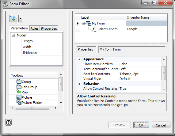 Autodesk Inventor Form List Ilogic.PNG