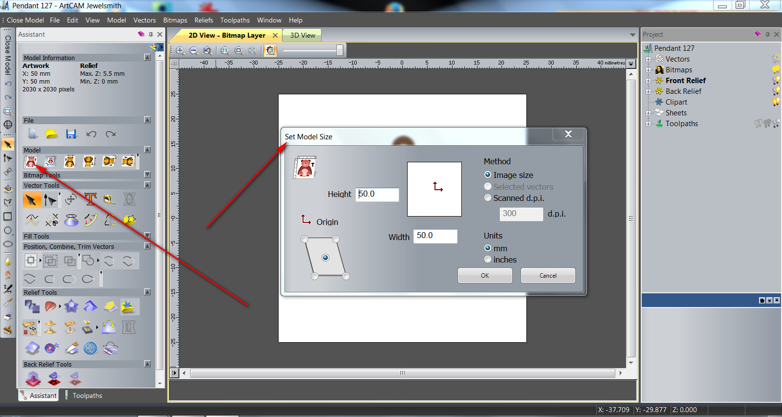 Set model size not working. - Autodesk Community - ArtCAM