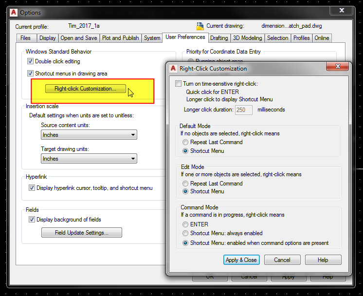 Right Click functions not available in Project Manager - Autodesk Community
