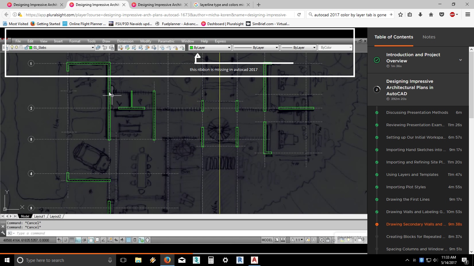 Autocad 2017 missing ribbons for layer properties - Autodesk Community