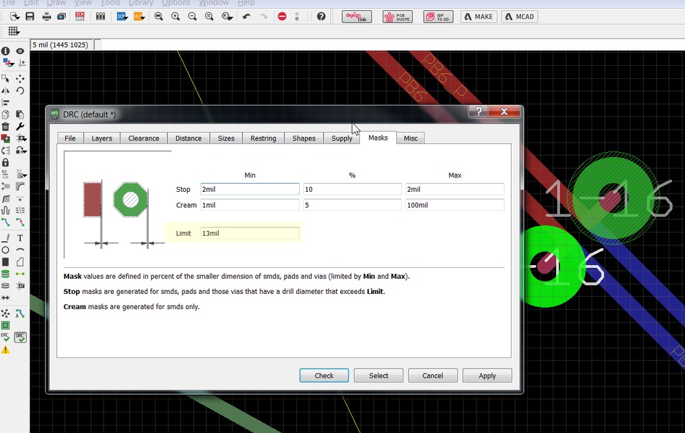 Solved: How to cover vias with solder mask? - Autodesk Community - EAGLE