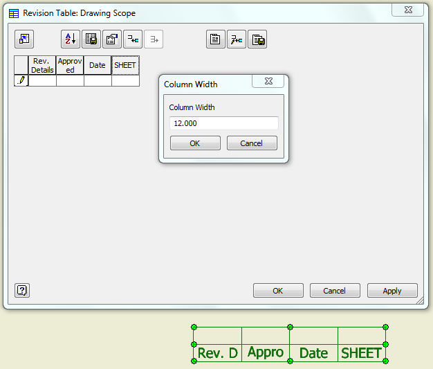 Revision Table Column width Autodesk Community