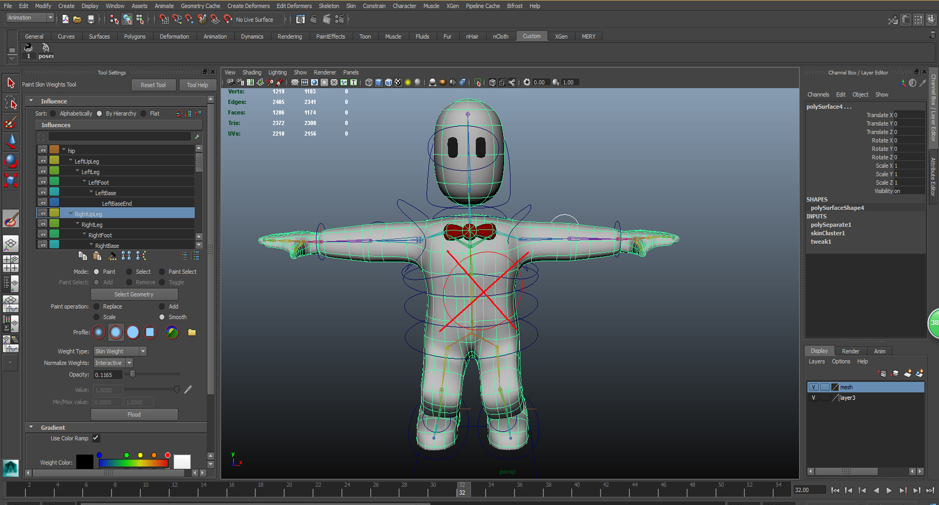 Solved: Paint Weight Tool Problem, Red Cross - Autodesk Community - Maya